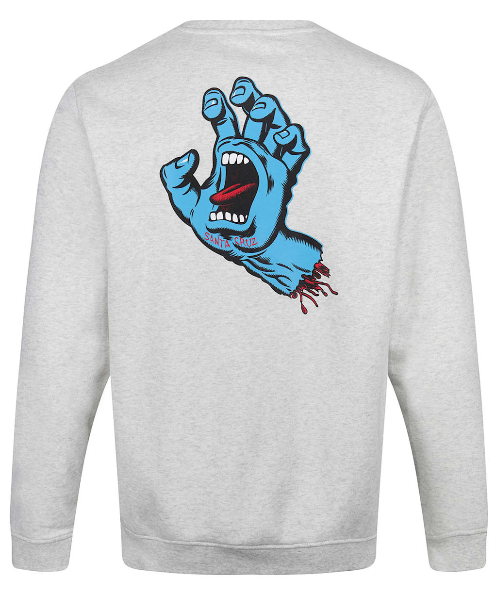 Santa Cruz Screaming Hand Chest Crew - Athletic Heather