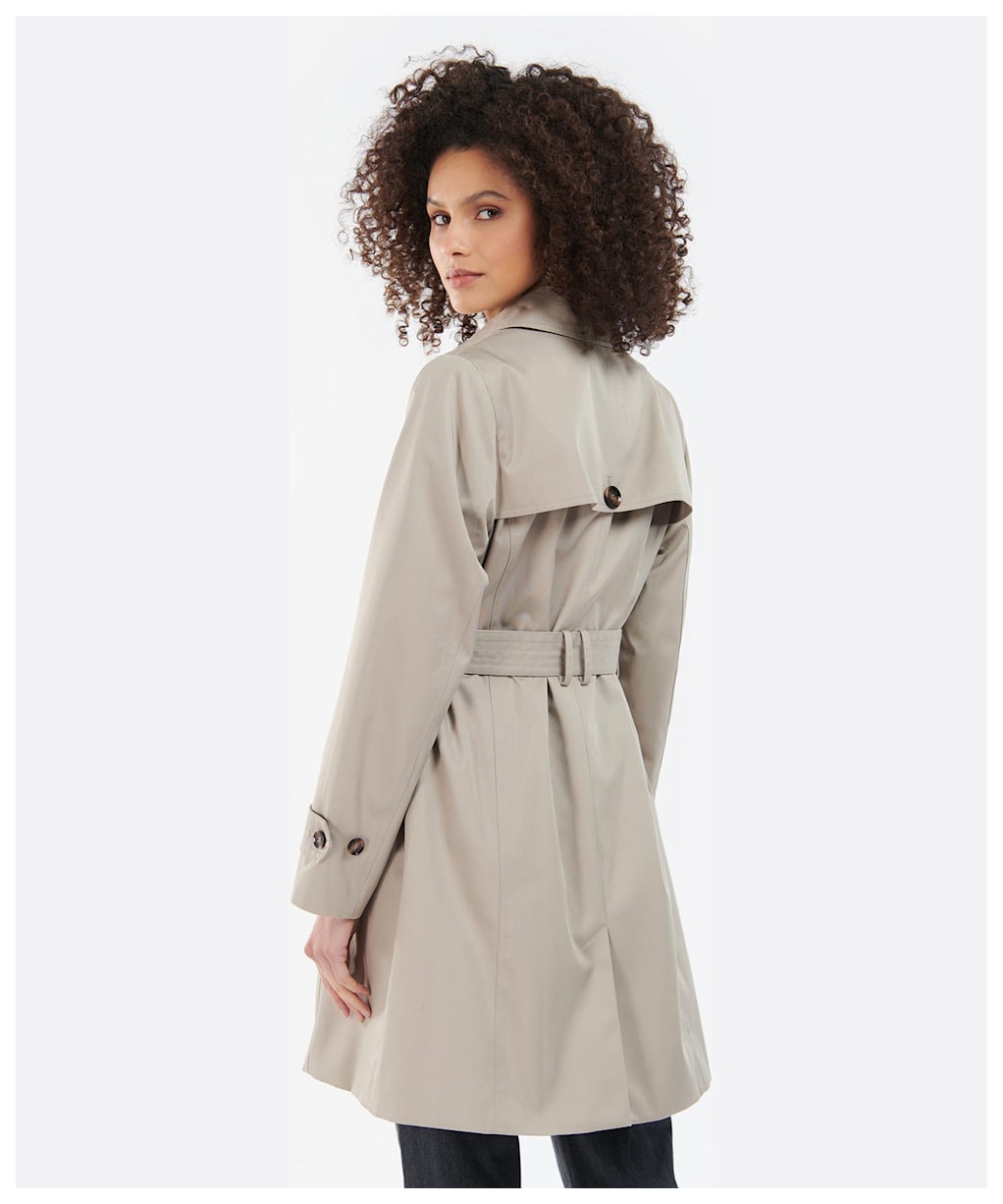Women's Barbour Short Greta Showerproof Jacket - EARL GREY/ROSEWO