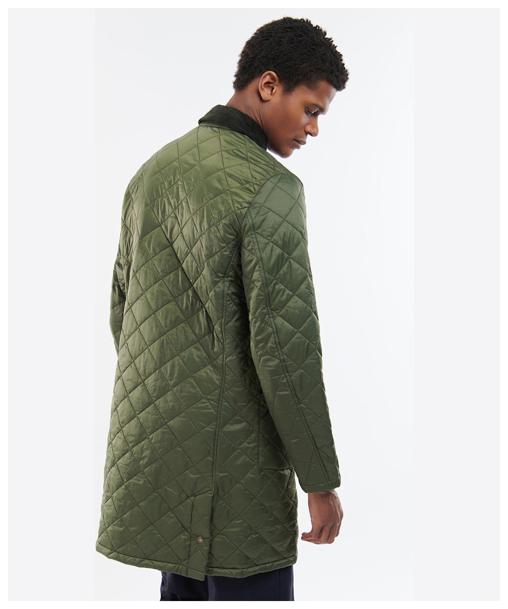Men's Barbour Long Liddesdale Quilted Jacket - Olive