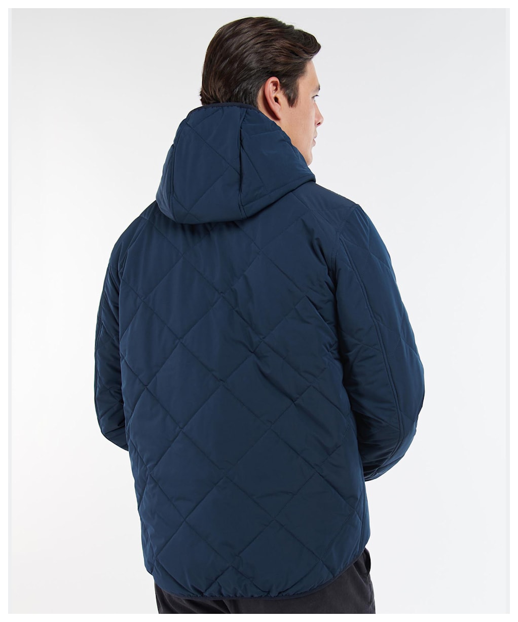 Men's Barbour Hooded Liddesdale Quilted Jacket - Navy