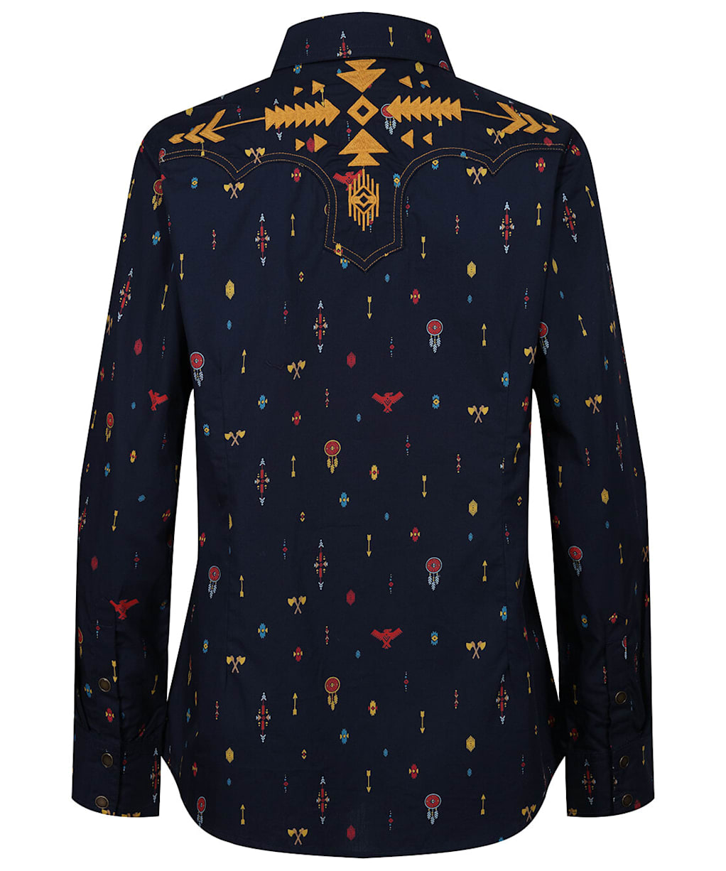 Women’s Ariat Real Dakota Snap Shirt - NAVY MULTI PRT