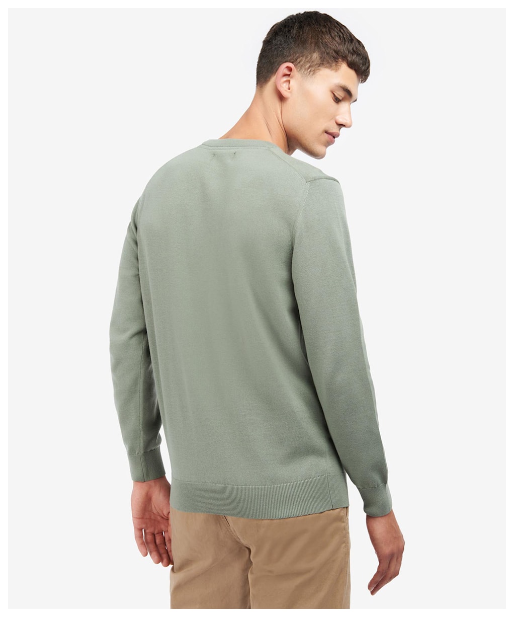 Men's Barbour Pima Cotton Crew Neck Sweater - Agave Green