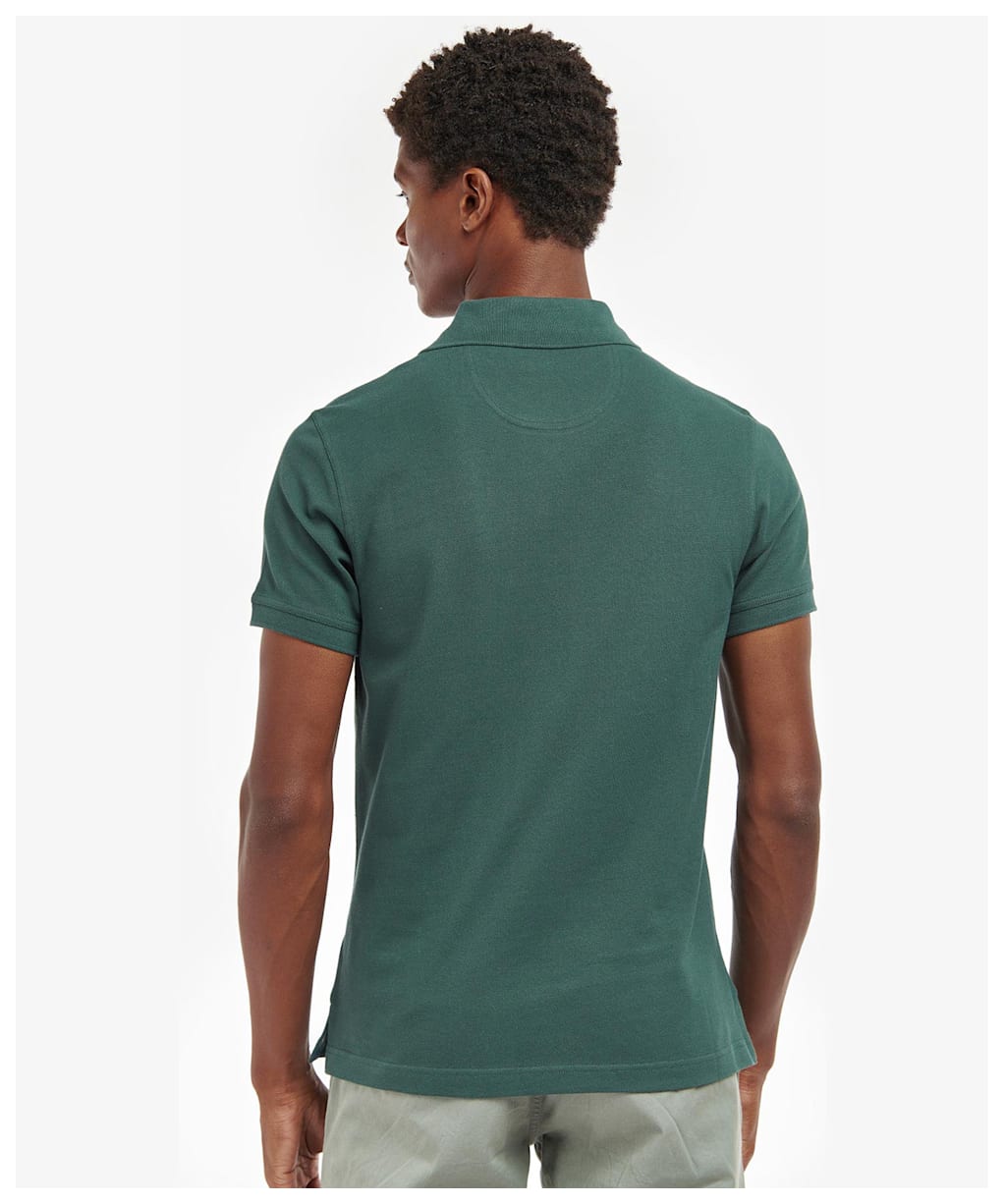 Men's Barbour Tartan Pique Polo Shirt - Green Gables