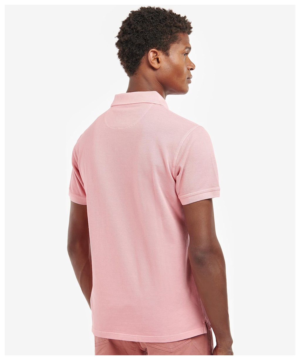Men's Barbour Washed Sports Polo Shirt - Pink Salt