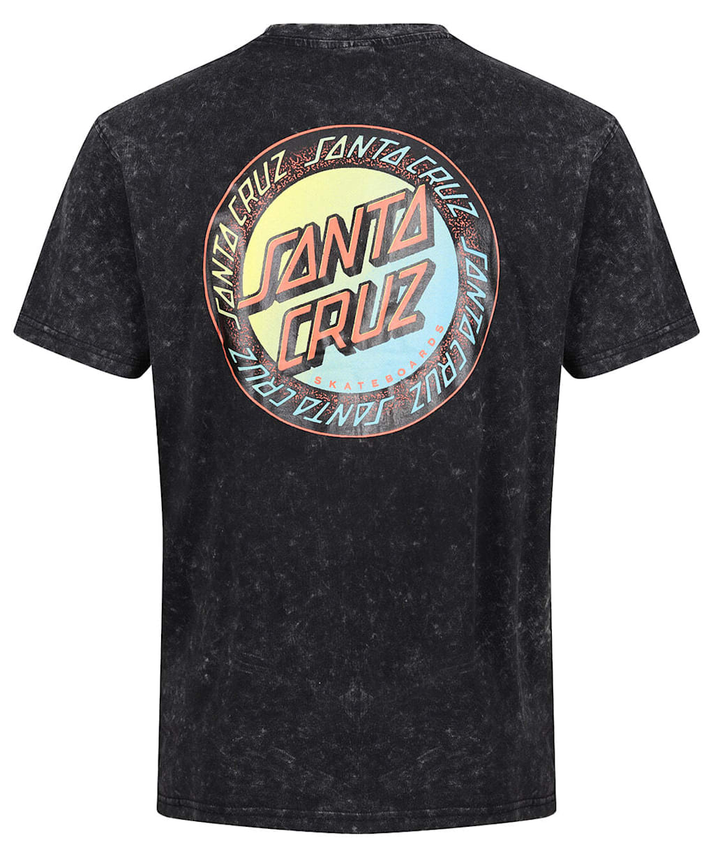 Men's Santa Cruz Loud Ringed Dot T-Shirt - Black Acid Wash 