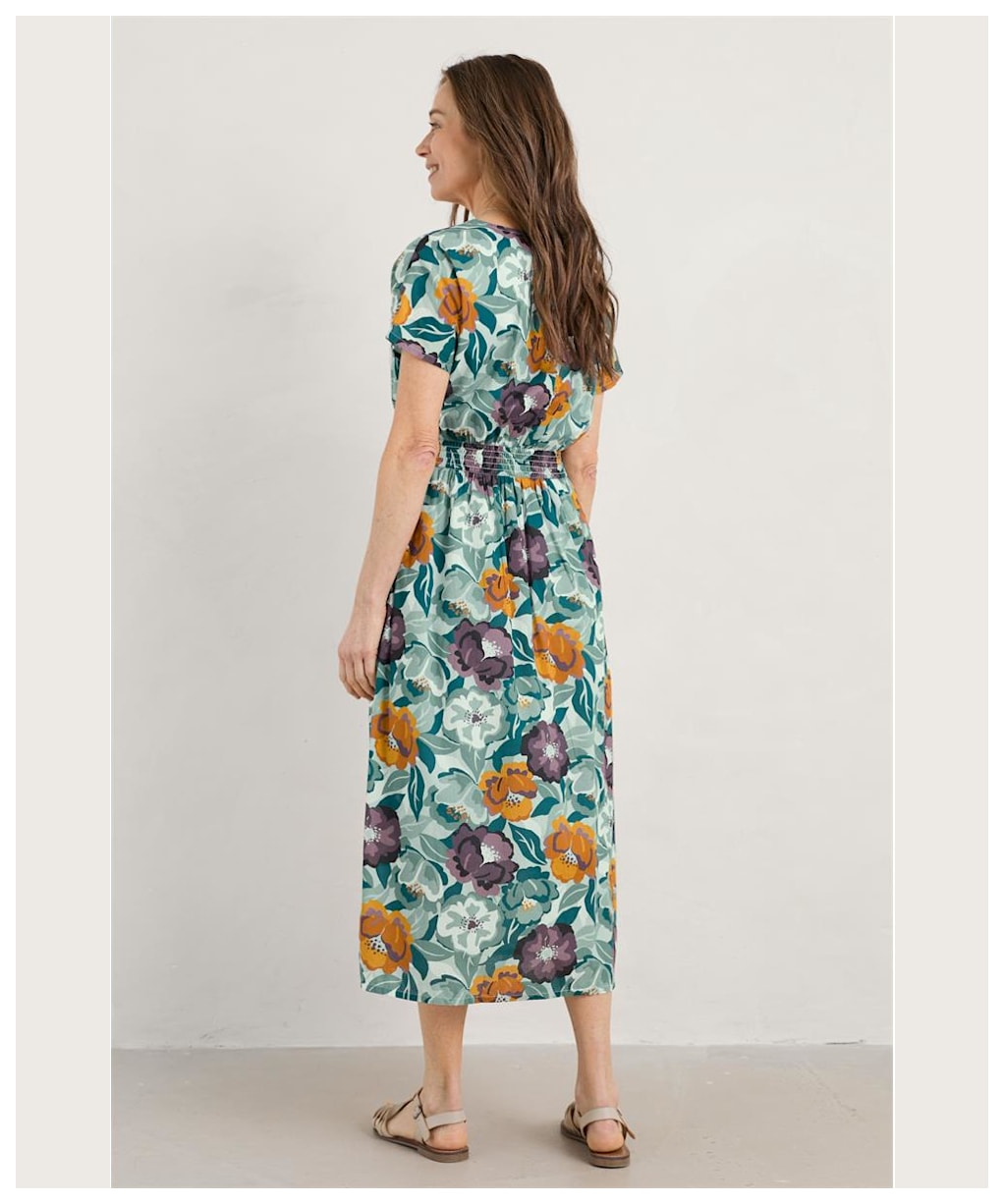 Women's Seasalt Tresillian Walk Dress - Collage Floral Seahorse