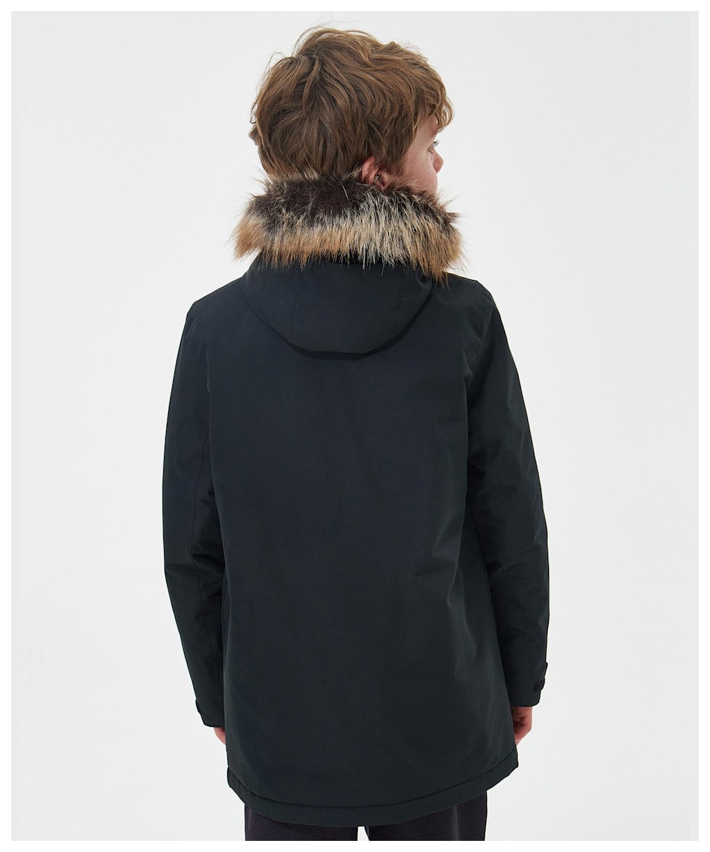 Boy's Barbour Ripley Showerproof Parka - 6-9yrs - Black