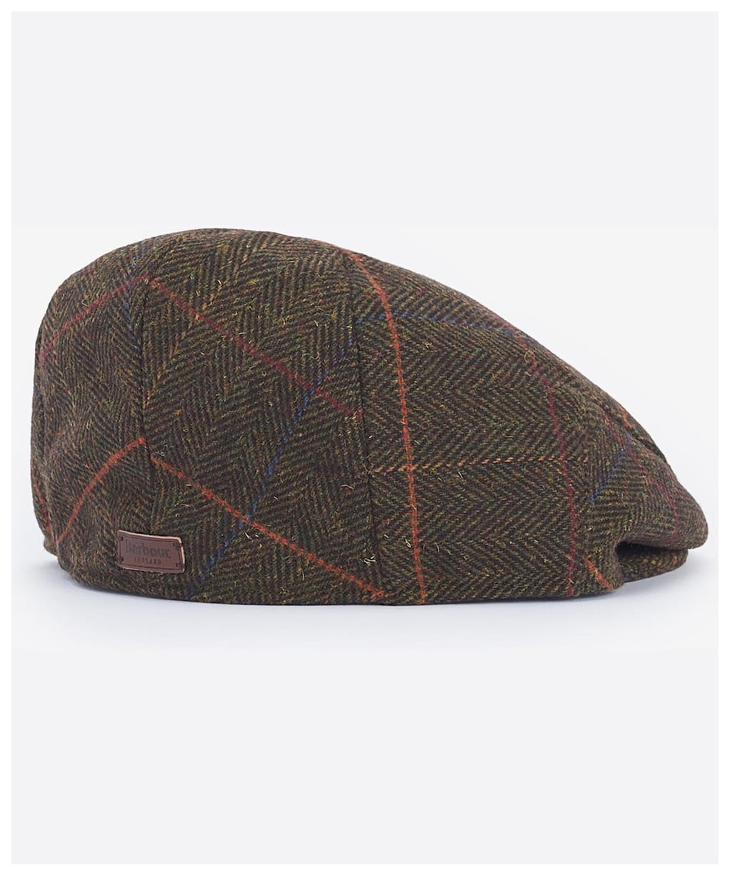 Men’s Barbour Wilkin Flat Cap - Olive Herringbone