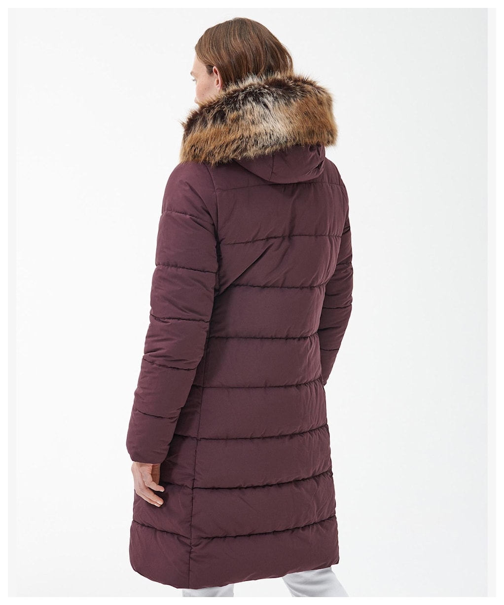 Women's Barbour Grayling Quilted Jacket - Black Cherry