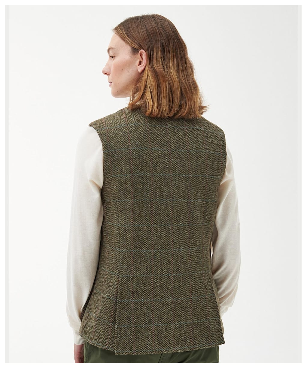 Women's Barbour Fairfield Wool Gilet - Gardenia / Brown