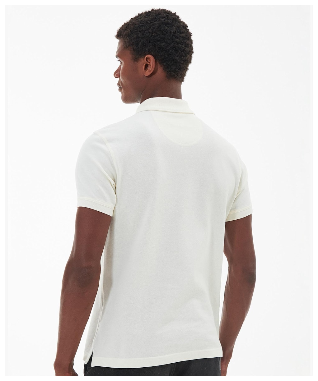 Men's Barbour Tartan Pique Polo Shirt - Whisper White