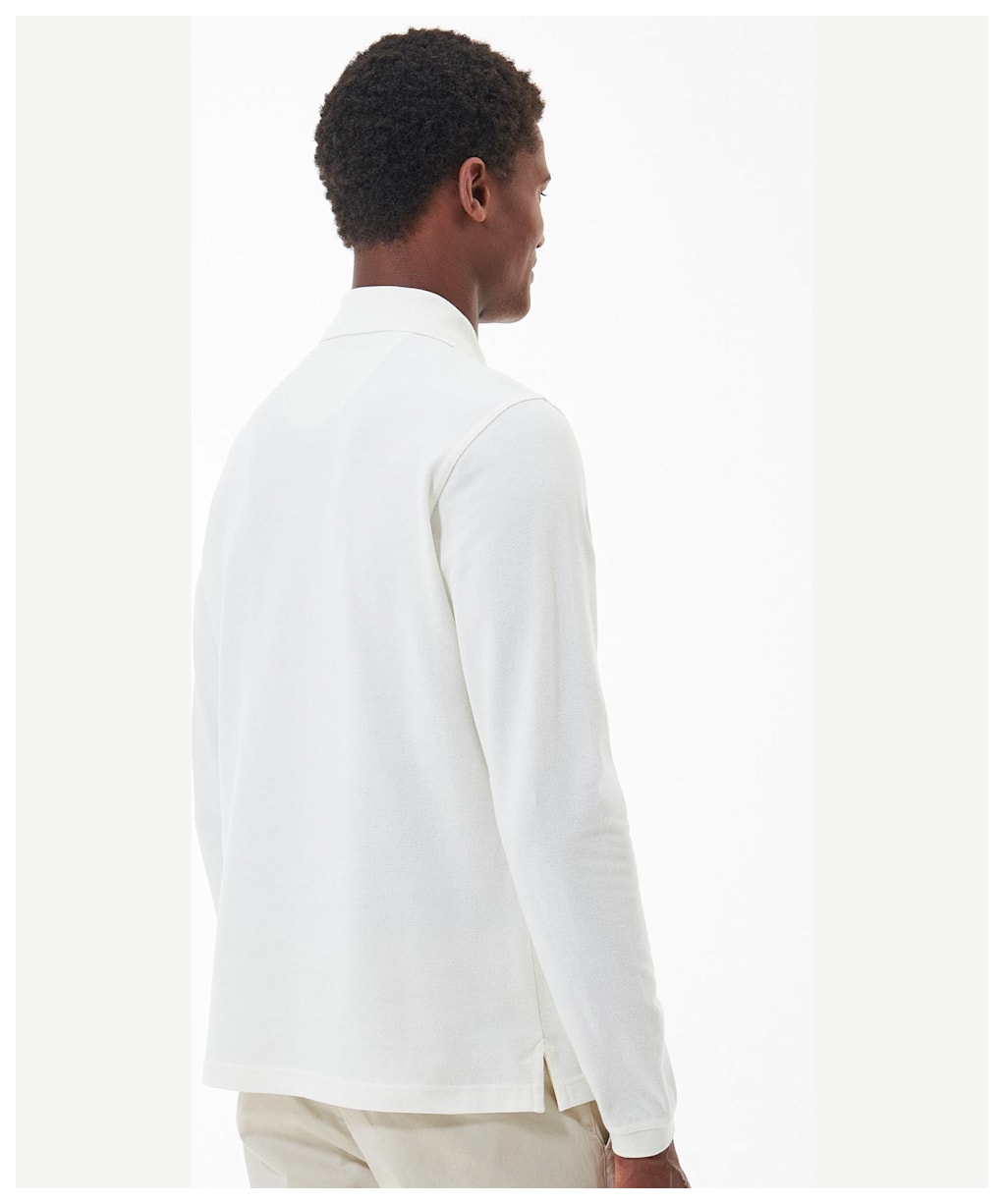 Men’s Barbour L/S Sports Polo Shirt - Whisper White