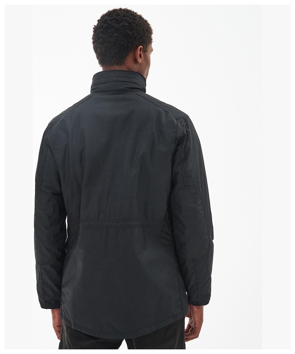 Men's Barbour Sapper Waxed Jacket - Black / Classic Tartan