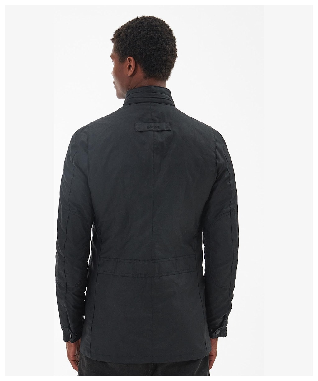 Men's Barbour Corbridge Waxed Jacket - Black / Classic Tartan