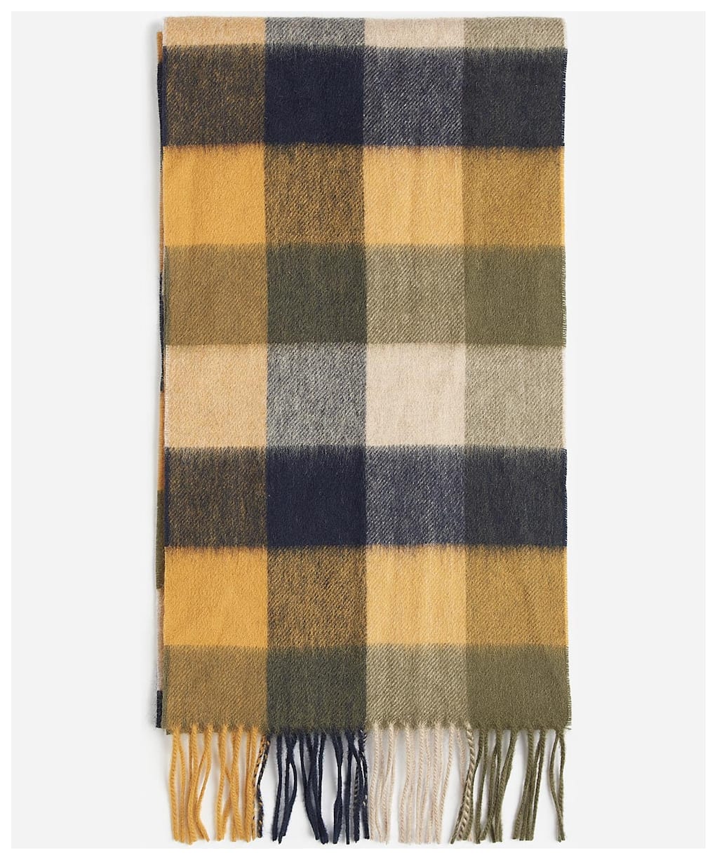 Barbour Large Tattersall Lambswool Scarf - Forest Mist