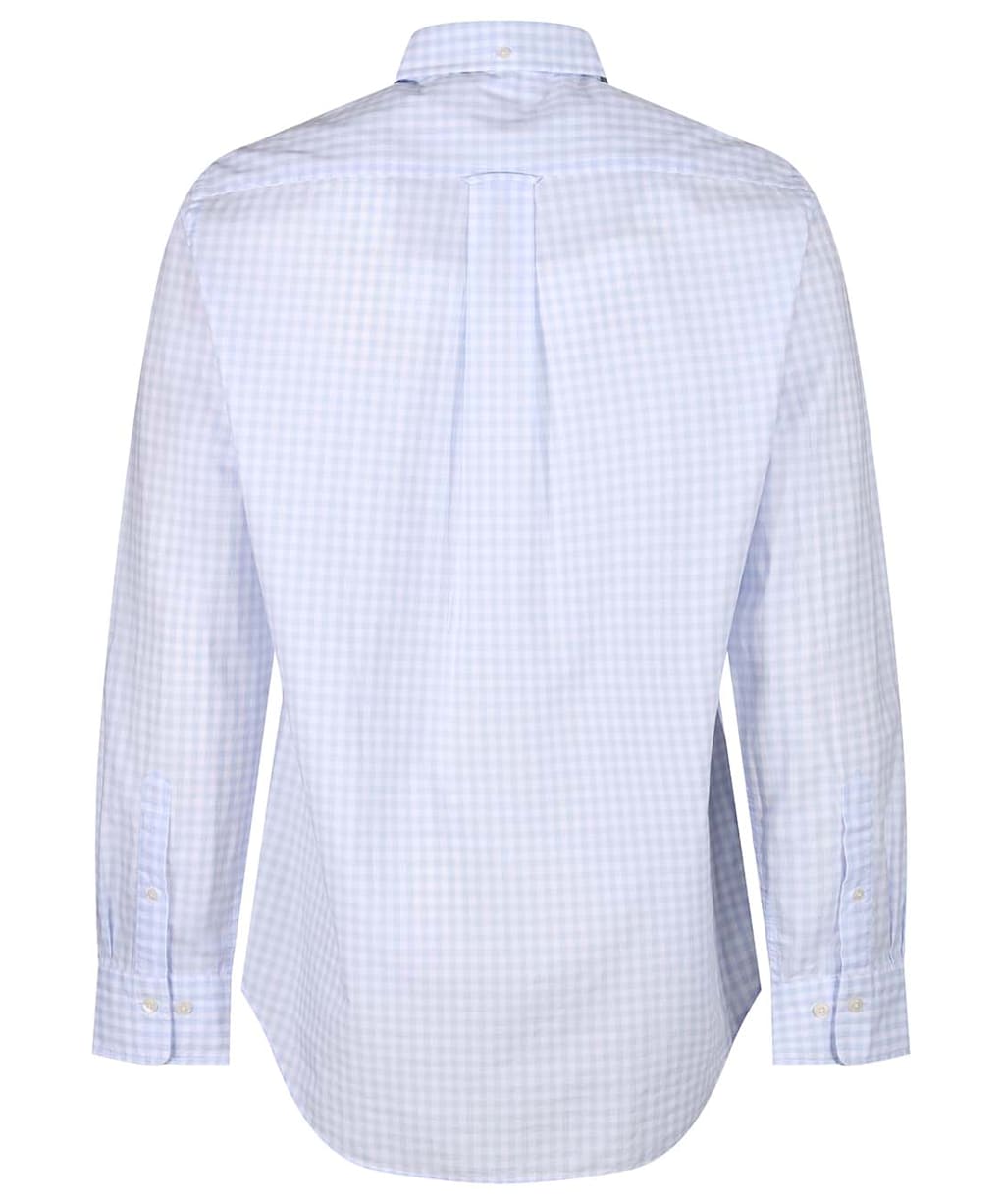 Men's Gant Regular Poplin Gingham Shirt - Light Blue