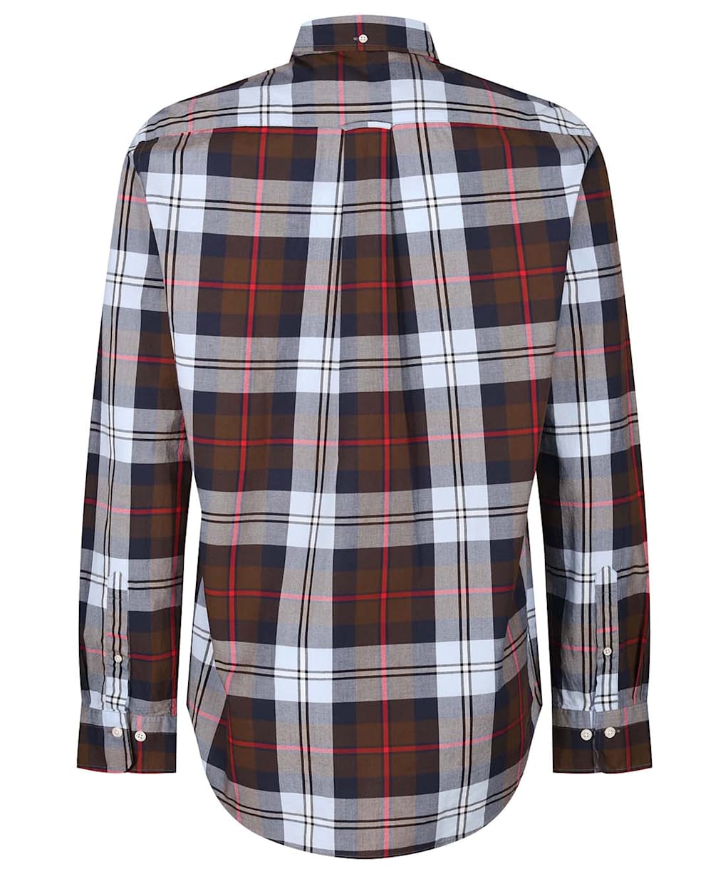 Men's Gant Poplin Large Check Shirt - Rich Brown