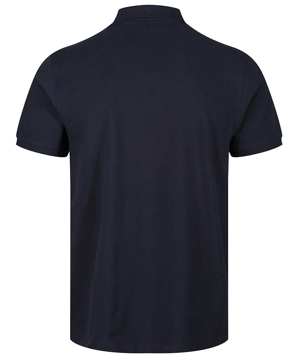 Men's Gant Regular Contrast Pique Short Sleeve Rugger Polo Shirt - Evening Blue