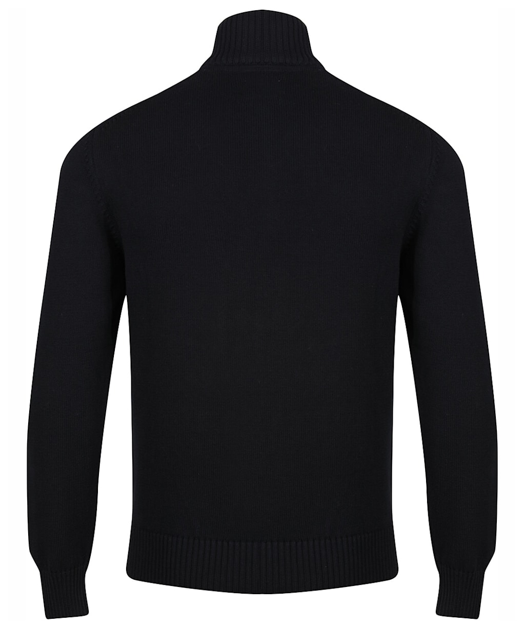 Men's Gant Casual Cotton Half Zip Sweater - Black