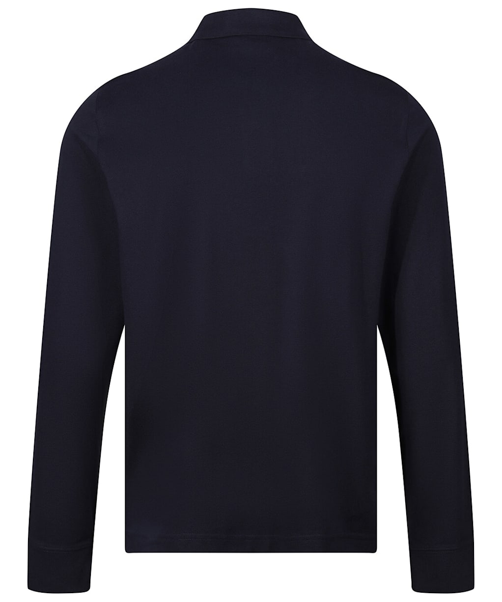 Men's Gant Shield Long Sleeve Pique Rugger Polo Shirt - Evening Blue