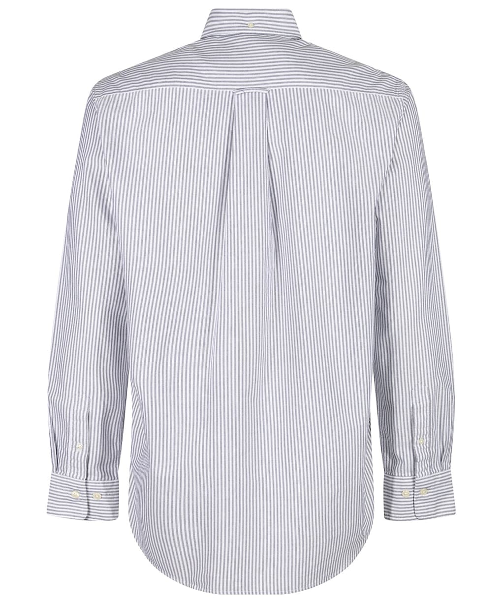 Men's Gant Regular Long Sleeve Oxford Banker Stripe Shirt - Persian Blue