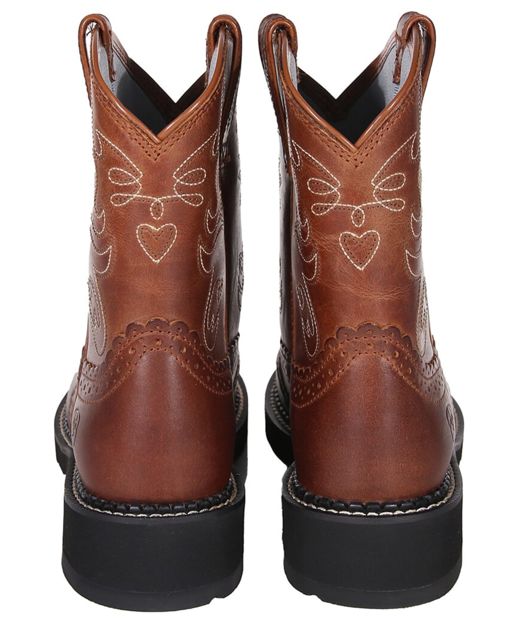Women's Ariat Fatbaby Saddle Western Leather Boots - Brown