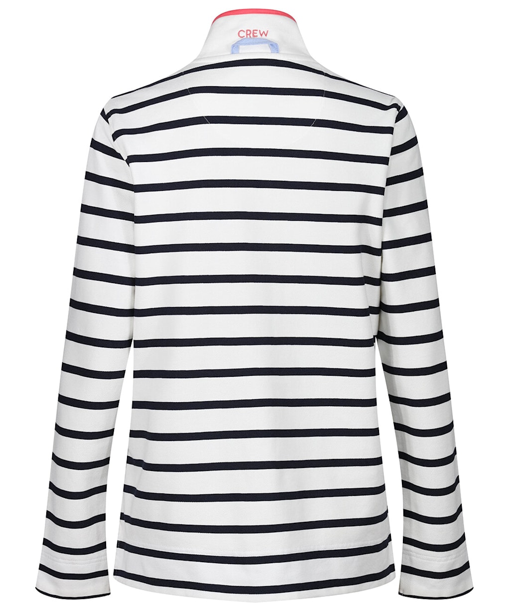 Women's Crew Clothing Padstow Pique Sweater - White / Navy