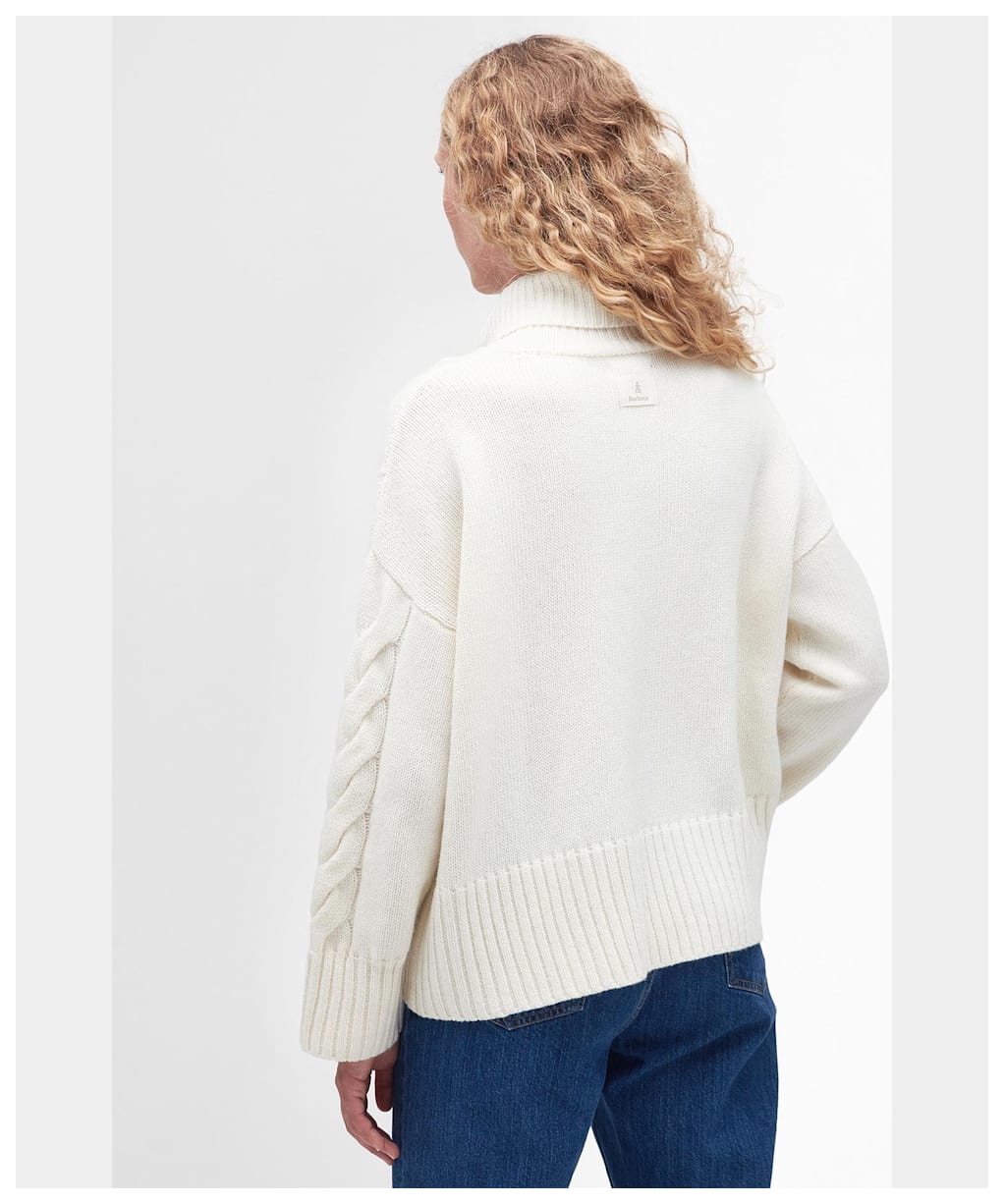 Women's Barbour Woodlane Roll Neck Jumper - Aran Tropical