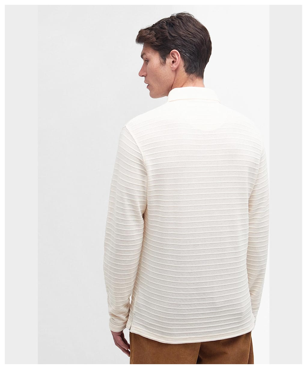 Men's Barbour Cramlington Long Sleeve Polo Shirt - Antique White