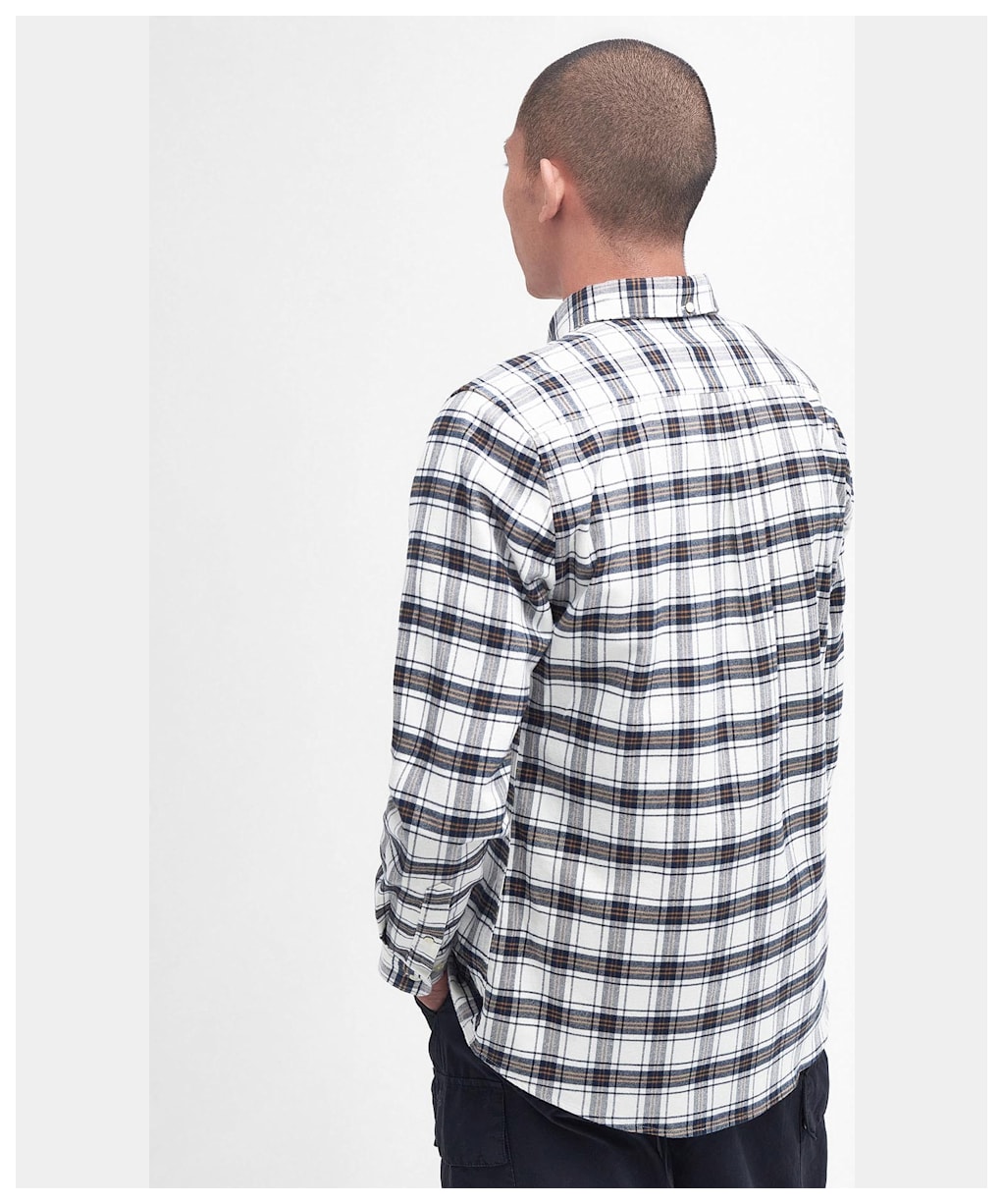 Men's Barbour Langton Long Sleeve Tailored Cotton Shirt - Ecru