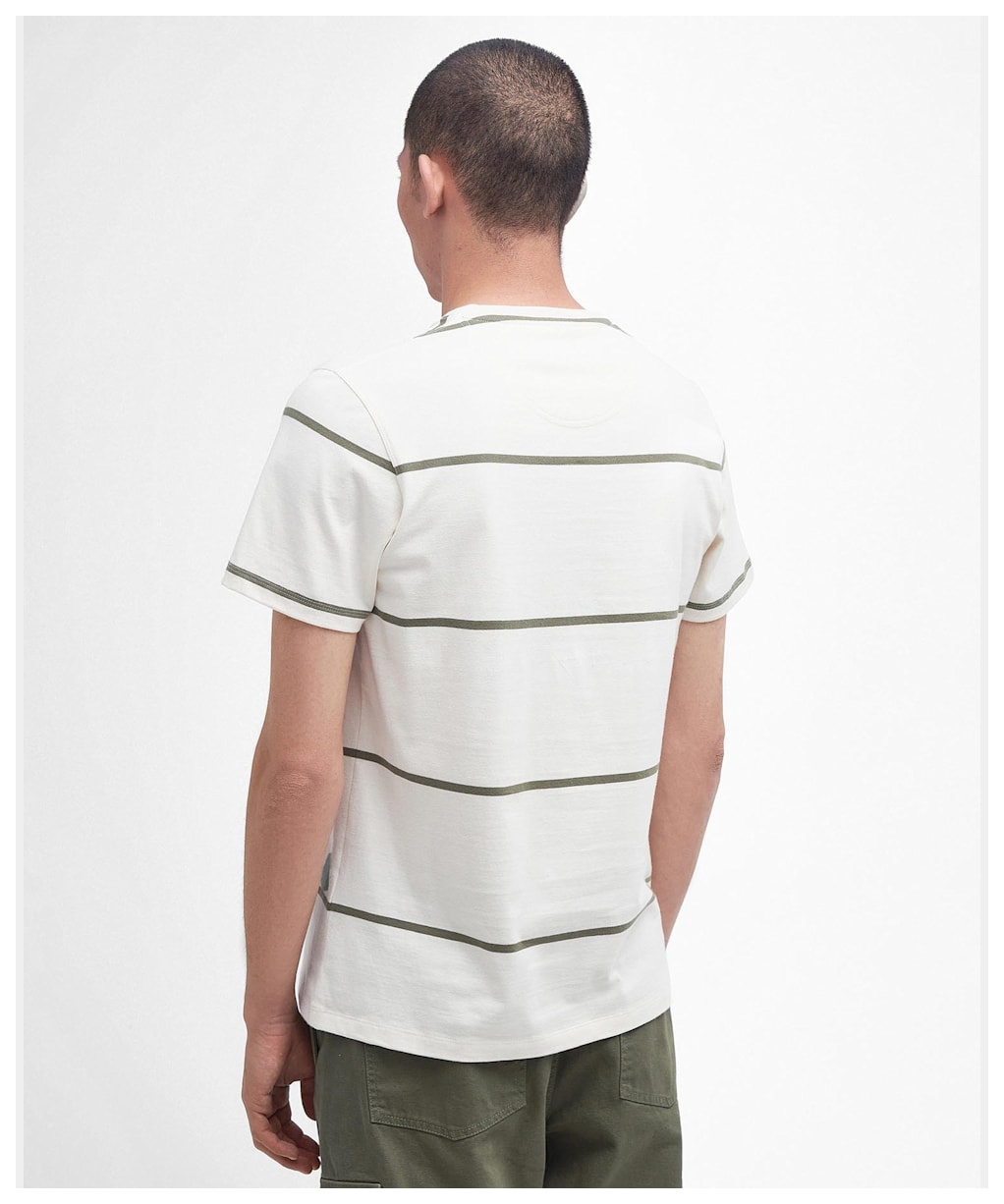 Men's Barbour Dart Stripe Cotton T-Shirt - Whisper White