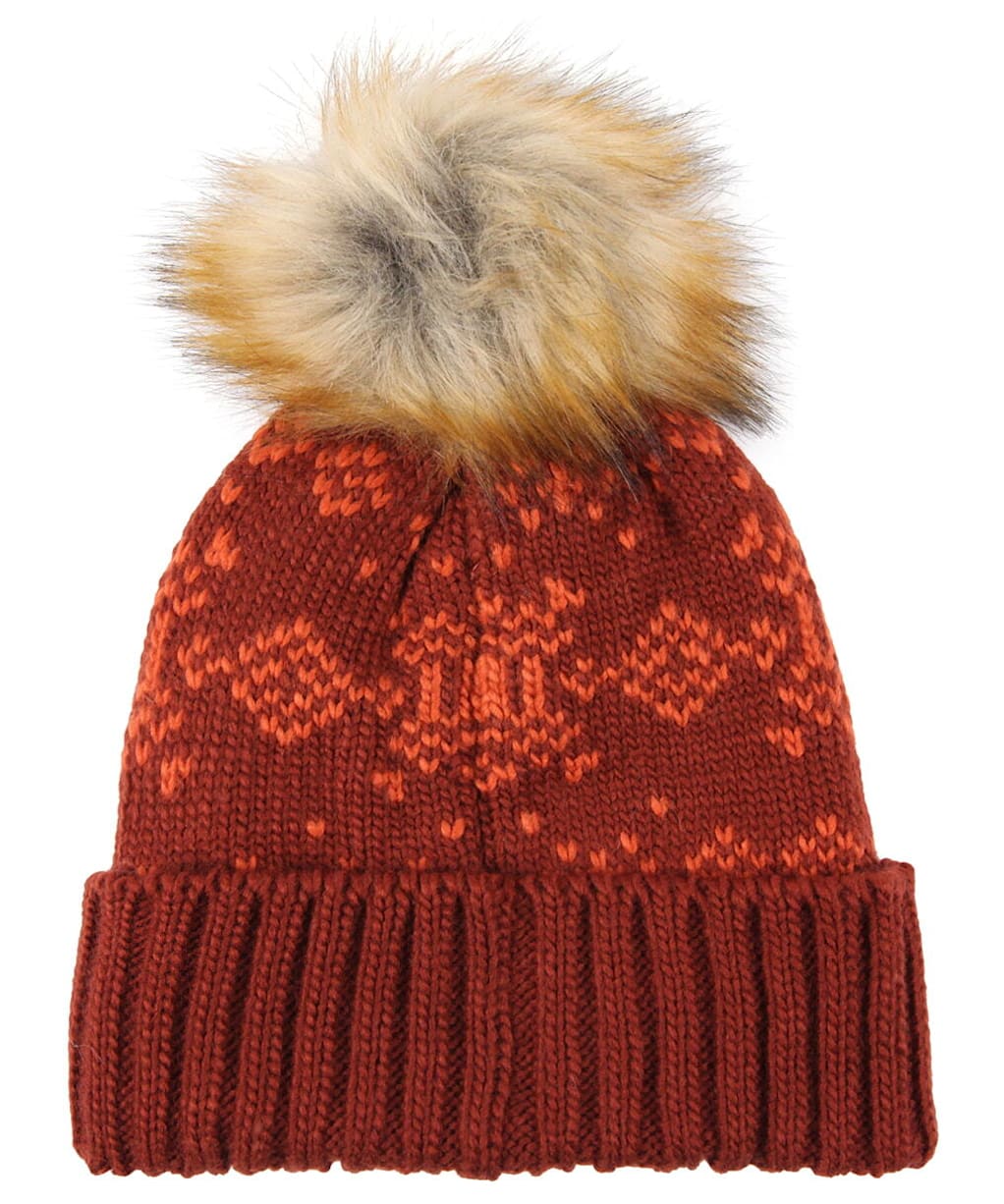 Women's Ariat Patrona Intarsia Knit Beanie Hat - Fired / Burnt Brick