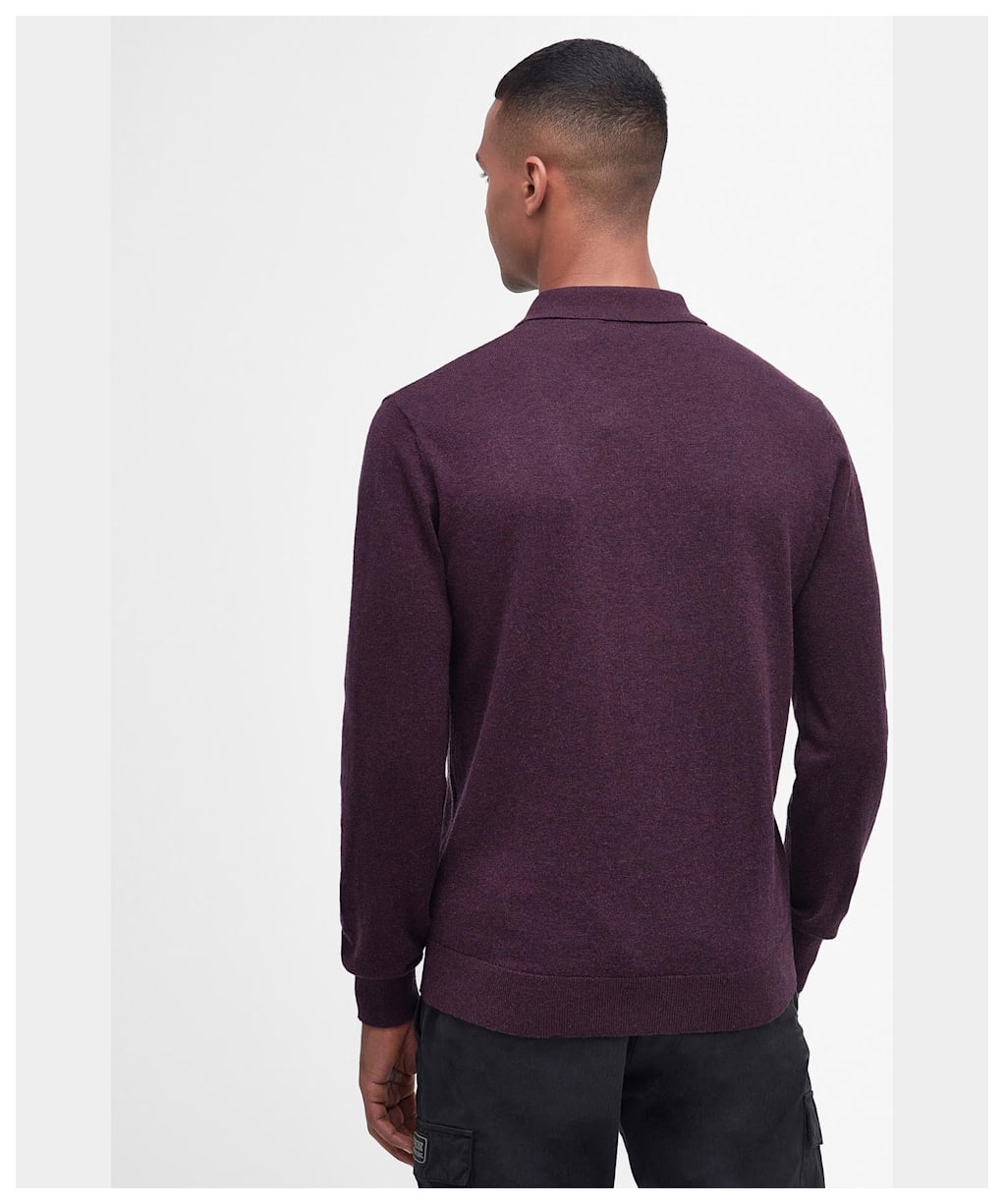 Men's Barbour International Binder Knitted Polo - Blackberry Wine