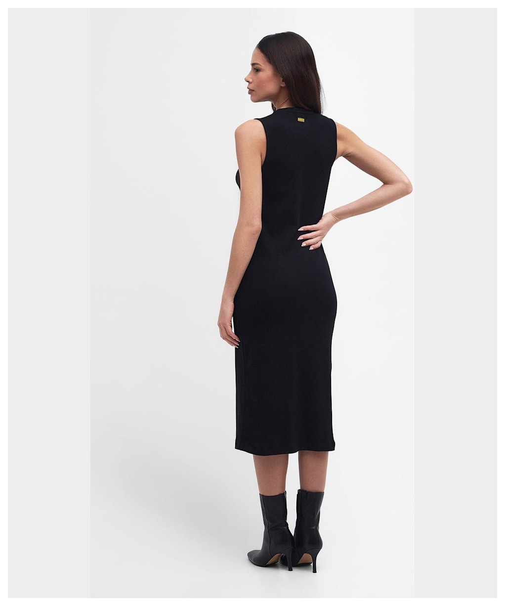 Women's Barbour International Hadfield Sleeveless Rib Midi Dress - Black