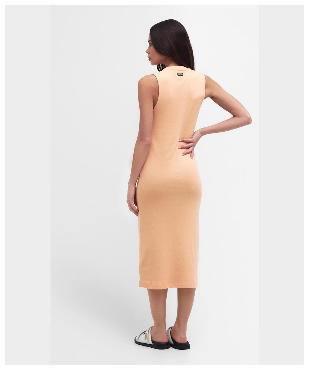 Women's Barbour International Hadfield Sleeveless Rib Midi Dress - Peach Melba
