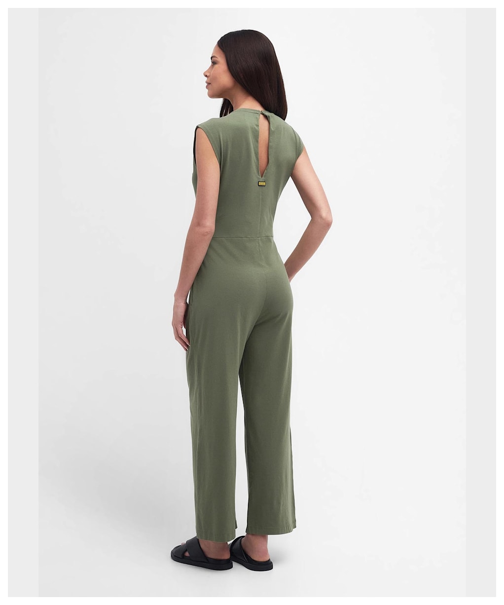 Women's Barbour International Bluford Jersey Jumpsuit - Green Smoke