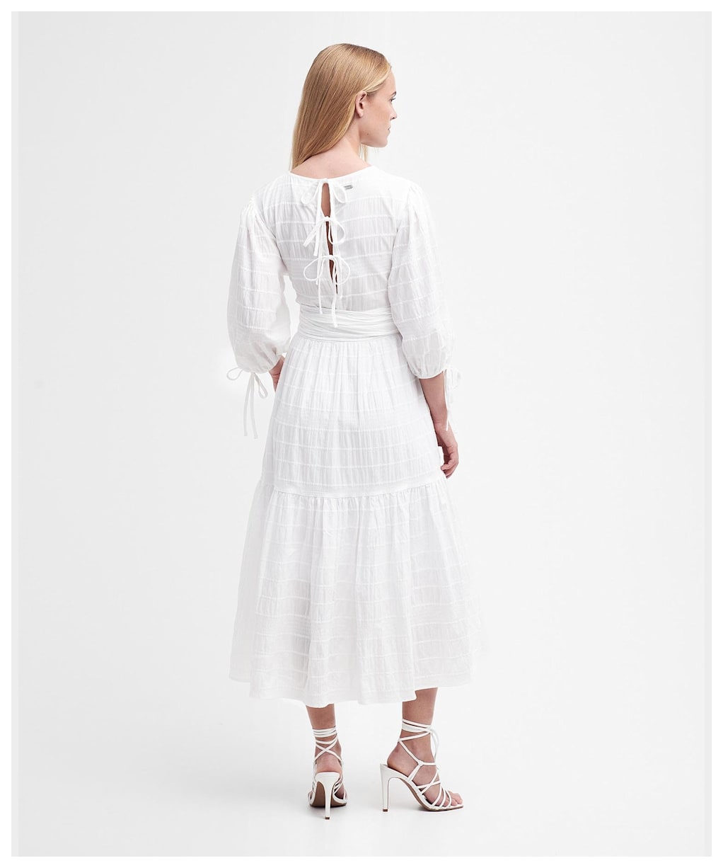 Women's Barbour Kelburn Cotton Midi Dress - White