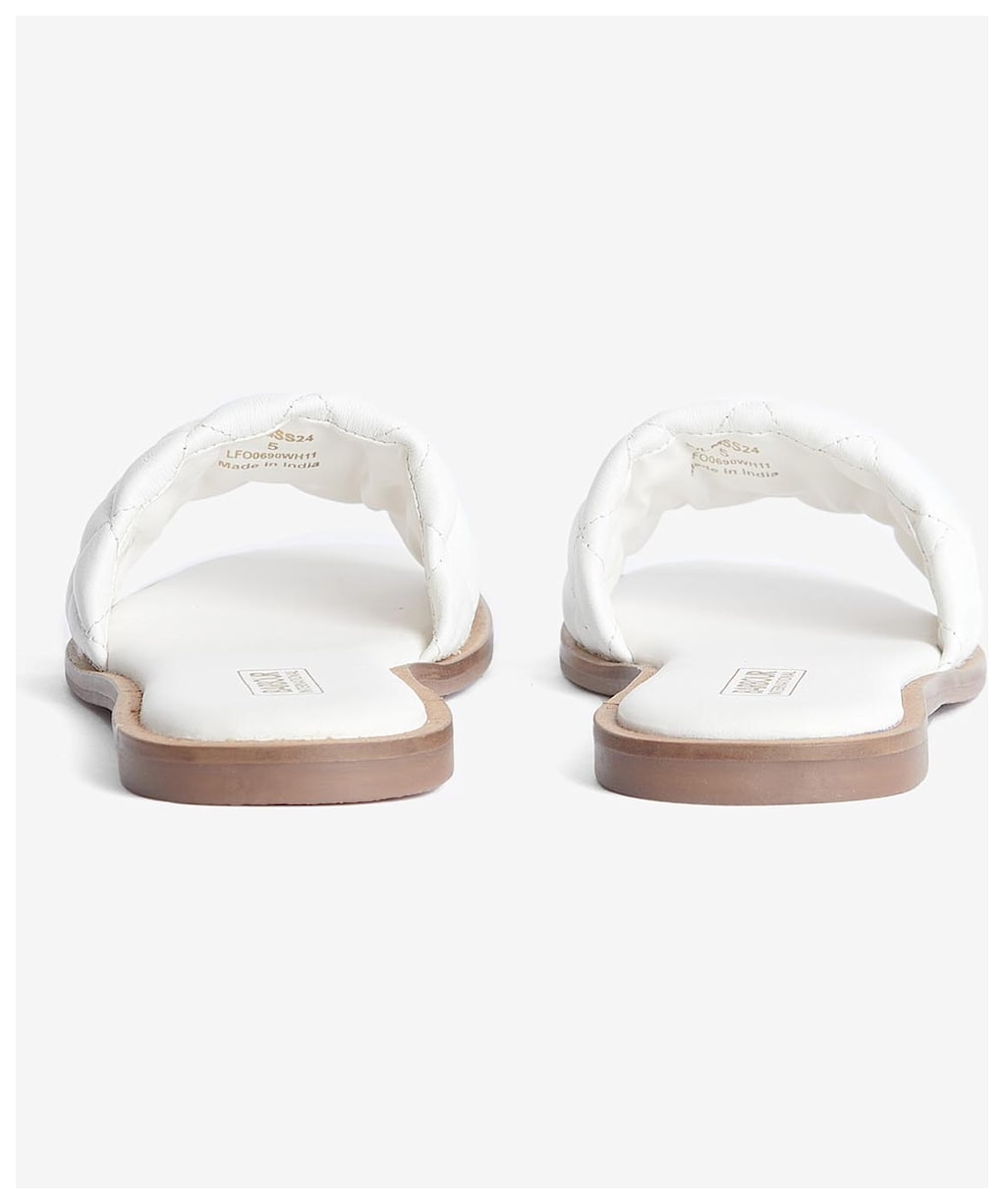 Women's Barbour International Kinghorn Leather Slider Sandals - White