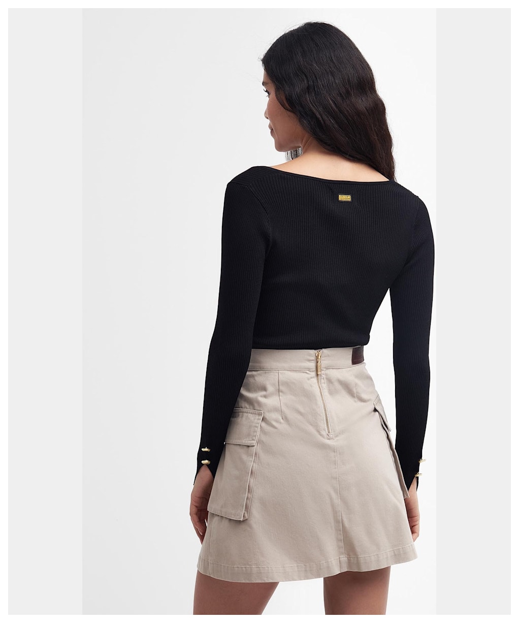 Women's Barbour International Piquet Slim Fit Knitted Jumper - Black