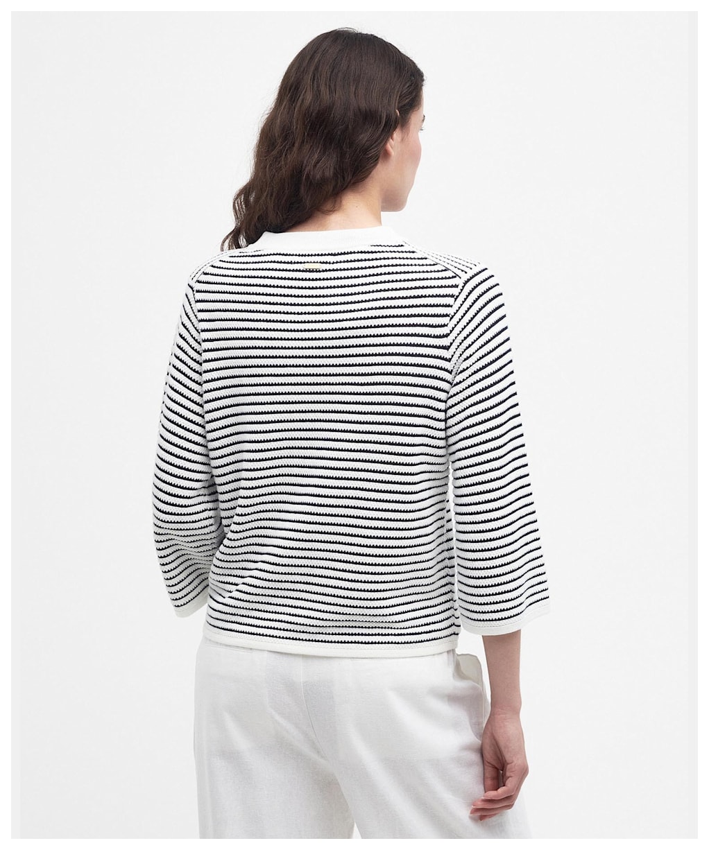 Women's Barbour Macy Knitted Jumper - Antique White Stripe
