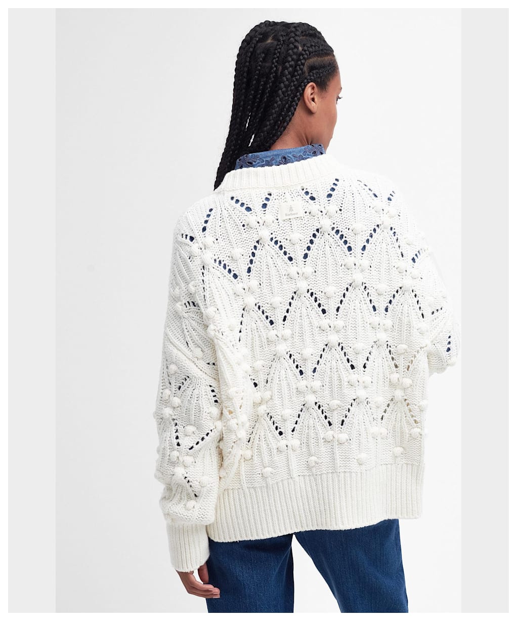 Women's Barbour Glamis Chunky Knitted Jumper - White