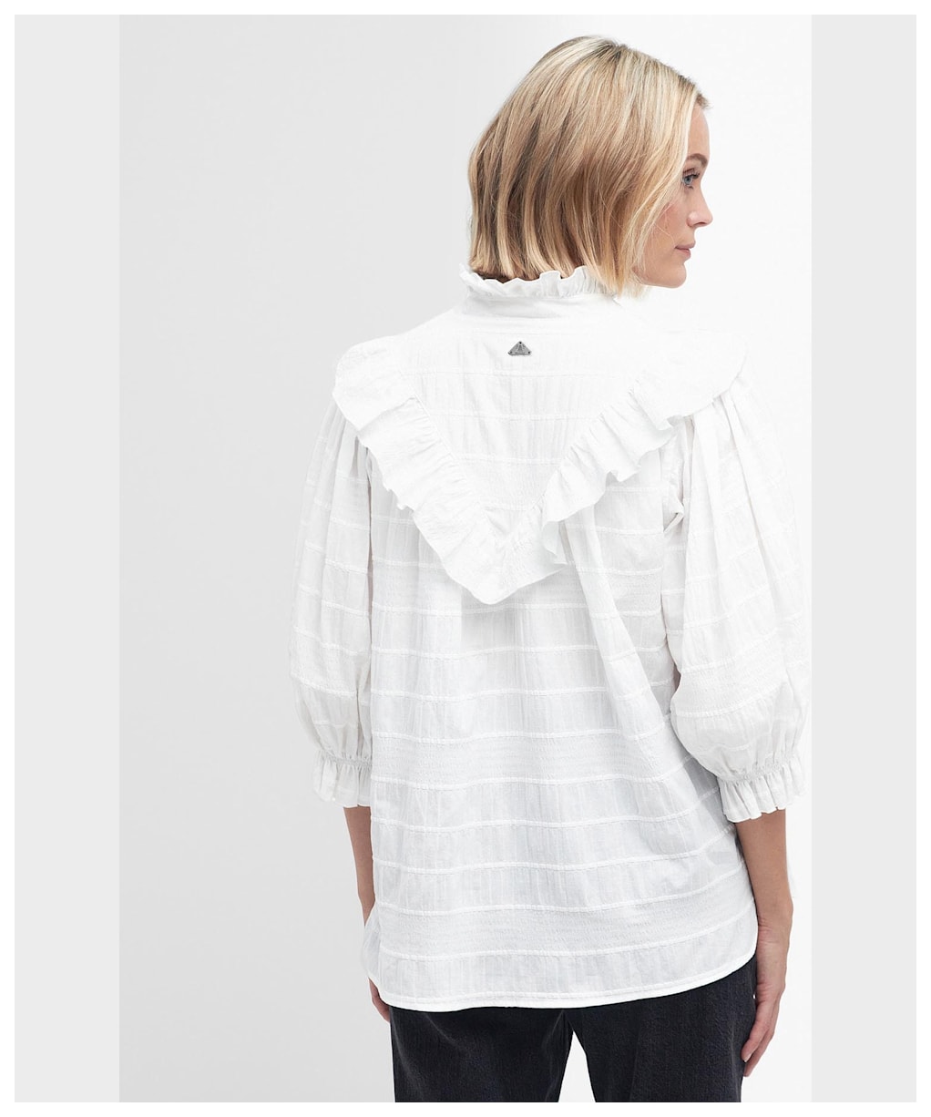 Women's Barbour Kelburn Textured Cotton Top - White