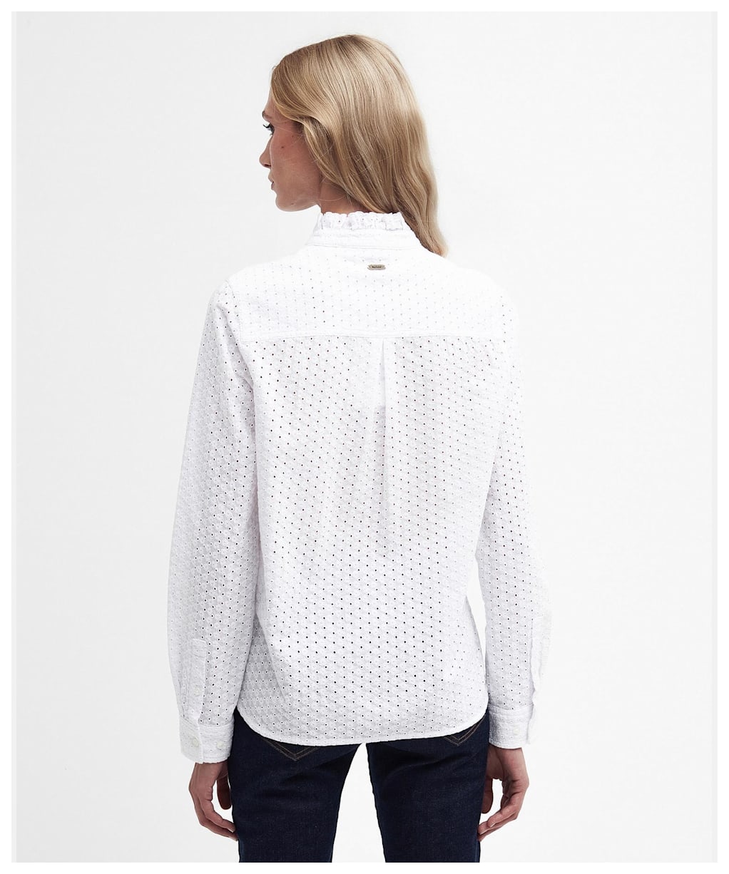 Women's Barbour Viola Relaxed Fit Cotton Broderie Shirt - White