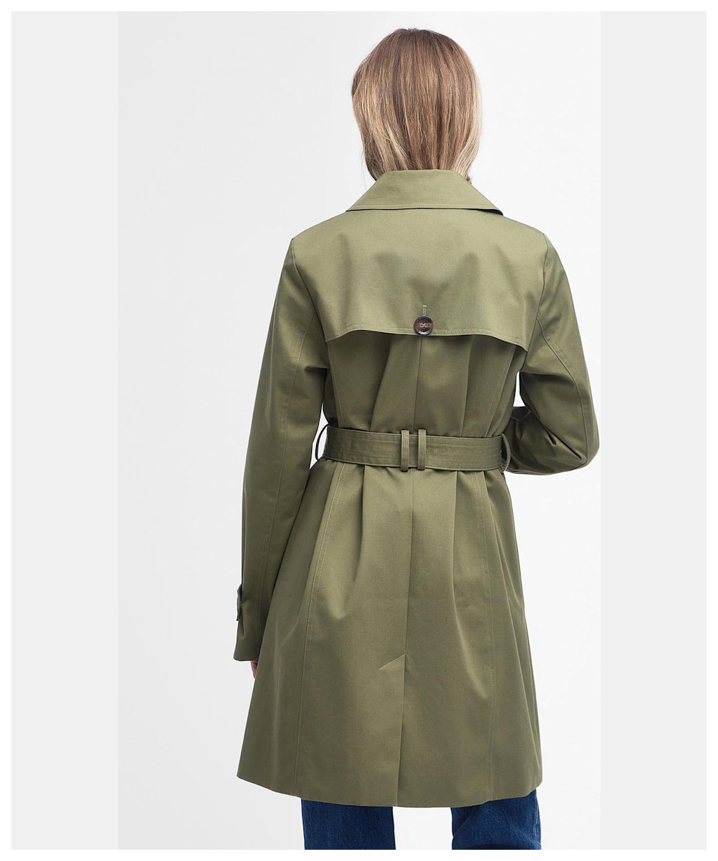 Women's Barbour Short Greta Showerproof Jacket - Burnt Olive / Ancient Poplar