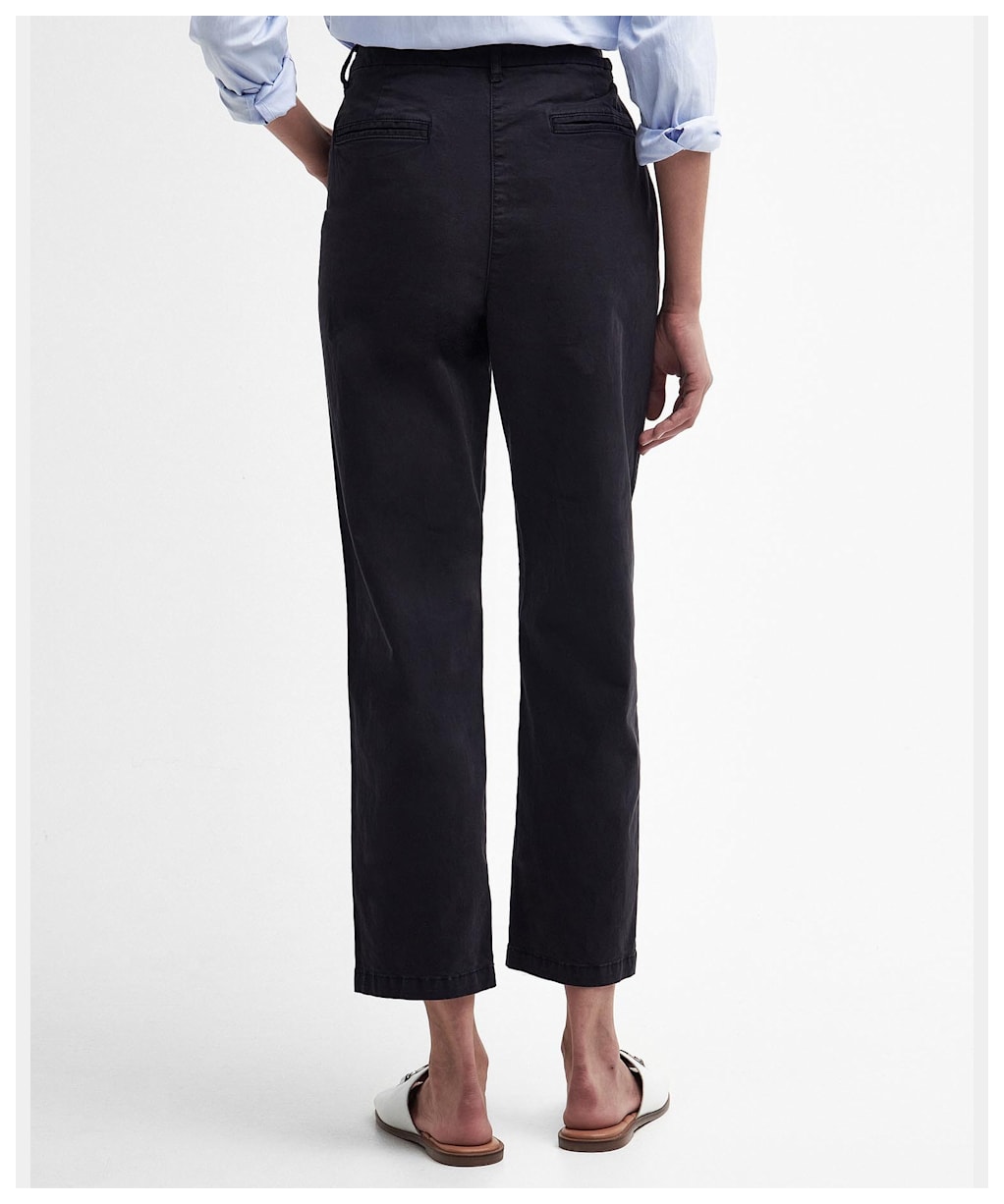 Women's Barbour Cropped Chino Trousers - Navy