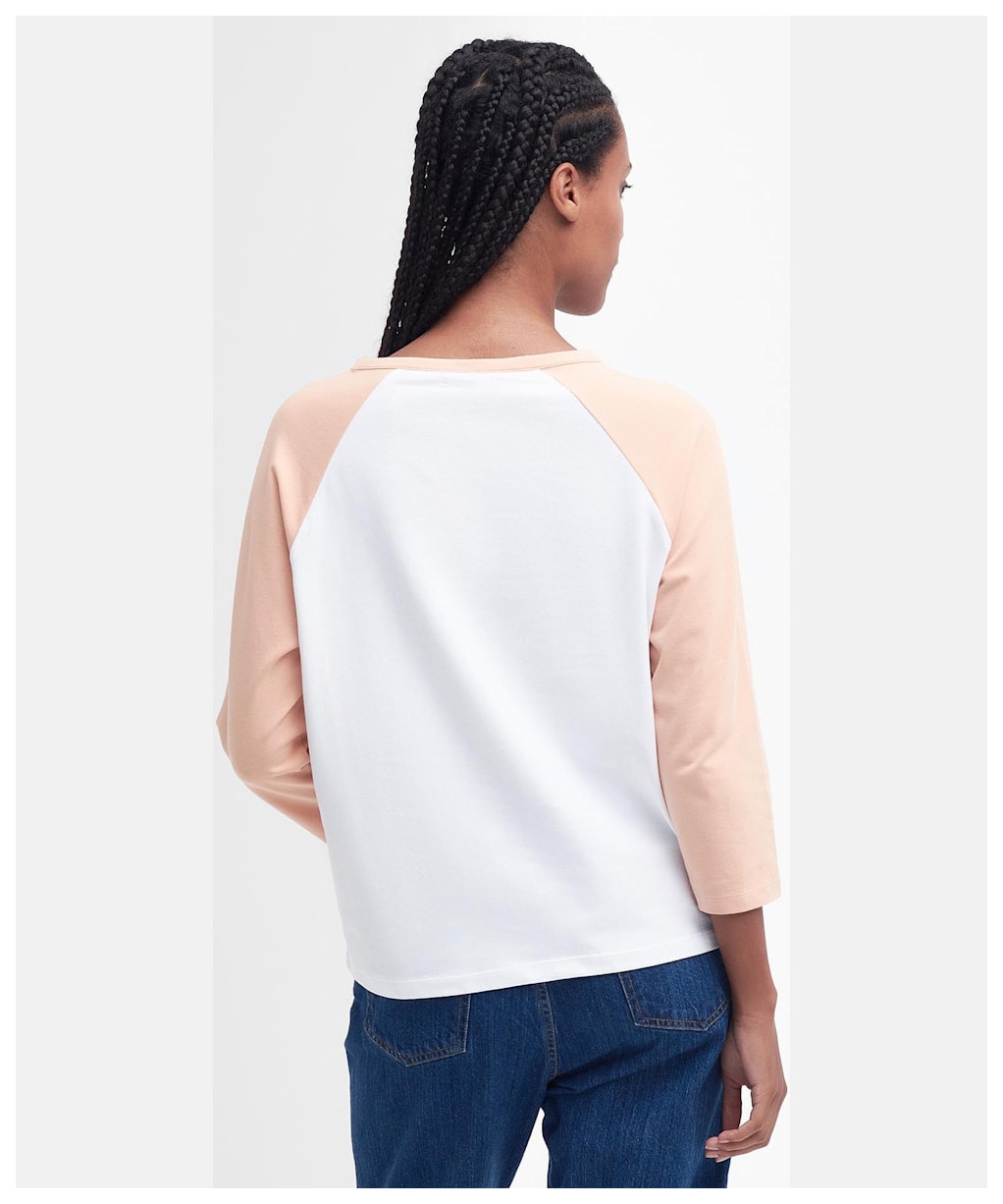 Women's Barbour Northumberland T-shirt - White / Soft Apricot