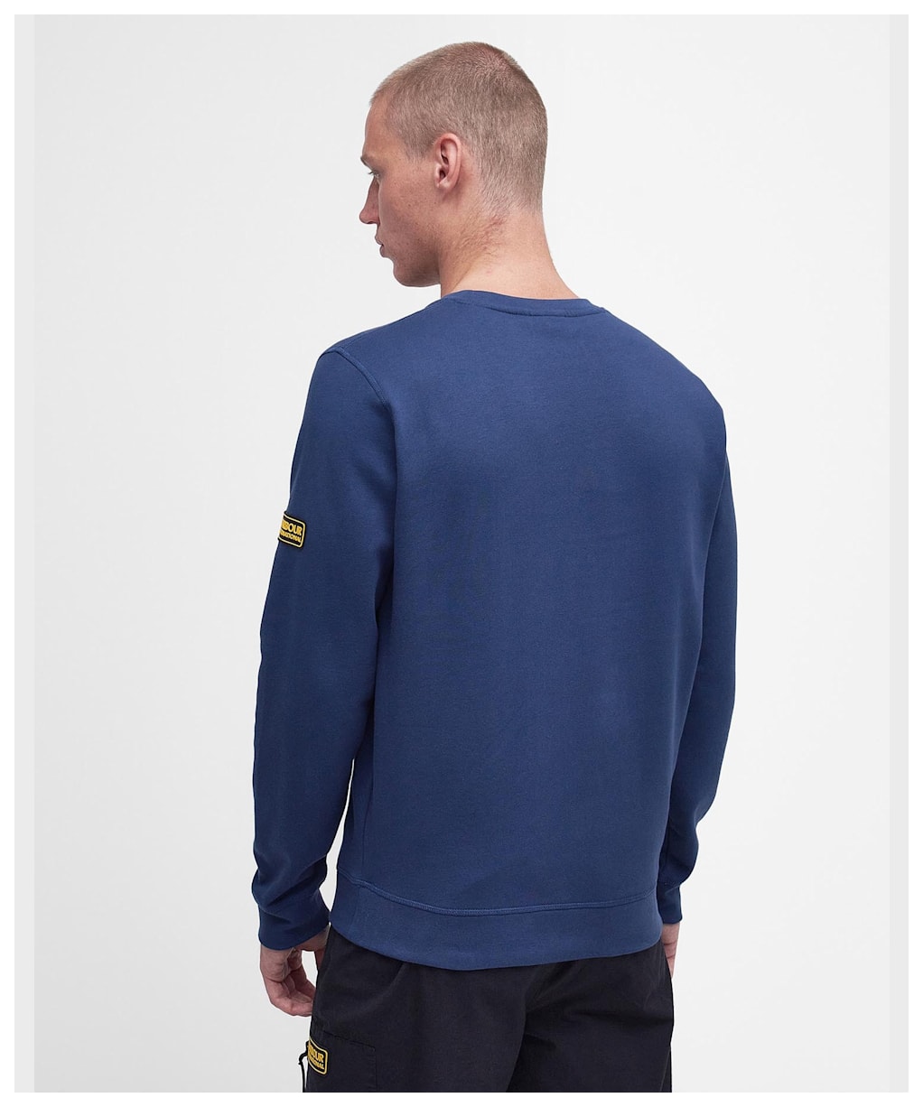 Men's Barbour International Racer Badge Sweat - Washed Cobalt