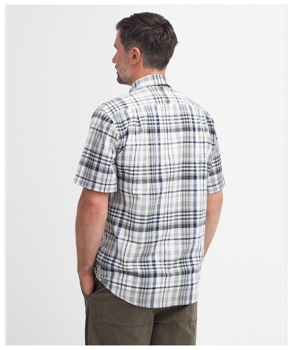 Men's Barbour Hartley Regular Short Sleeve Shirt - Olive