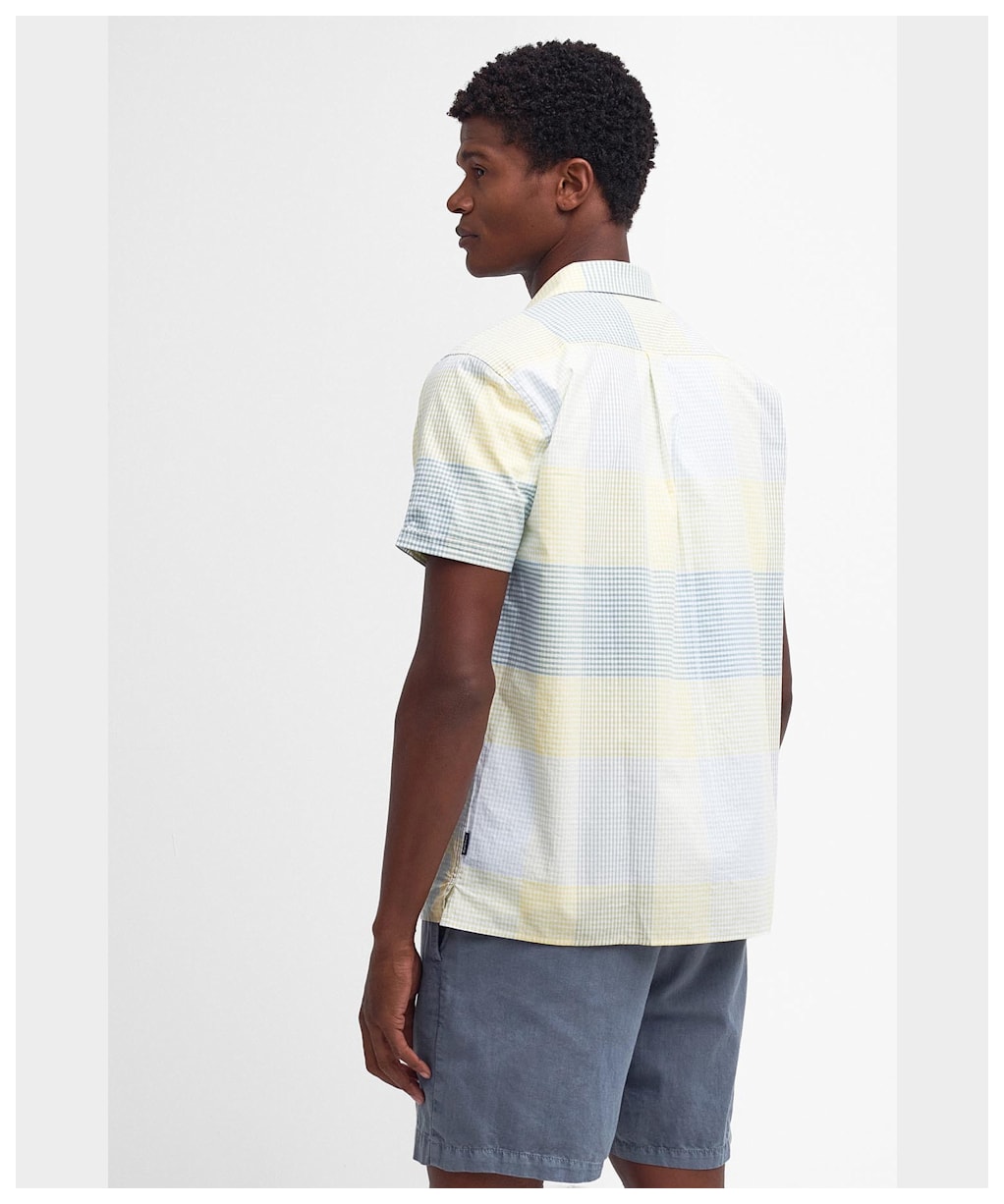Men's Barbour Chesil Short Sleeve Summer Fit Cotton Shirt - Lemon