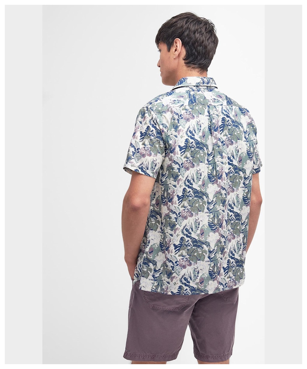 Men's Barbour Hindle Short Sleeve Summer Fit Cotton Shirt - Olive